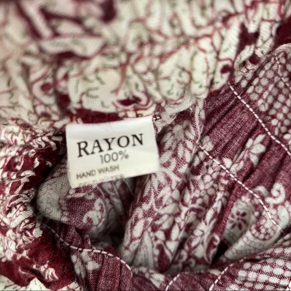 Elephant Burgundy Ruched Waist Harem Pants Small - Picture 8 of 8